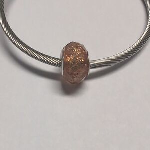 Orange Glittery‎ Charm for Pandora Style Bracelet